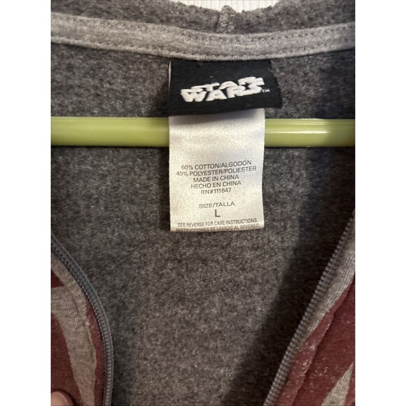 Star Wars Full Zip Hoodie 1977 Graphic Movie Sweatshirt Gray Burgundy Classic, L - Picture 8 of 11